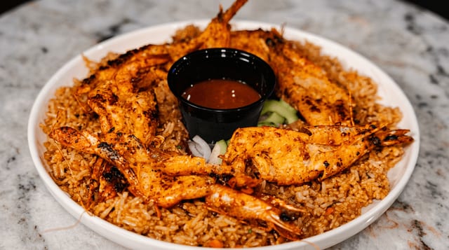 Fried Shrimp Rice Platter.